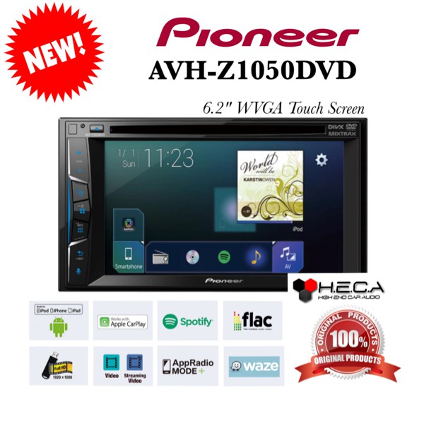 Pioneer AVH-Z1050DVD Head Unit Double Din Tape Mobil AVH Z1050 DVD