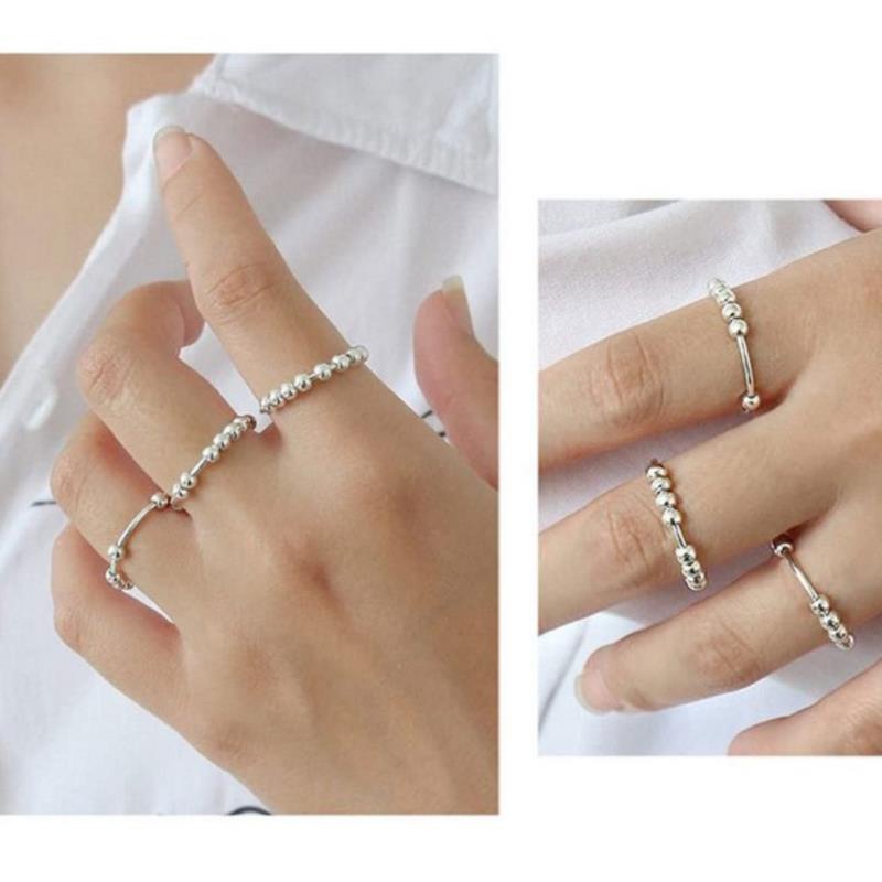 Manik-manik Jari Bahan Sterling Silver Anti Stress