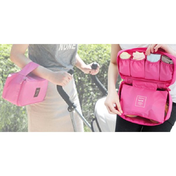 TBI KOREAN TRAVEL STORAGE BAG MULTIFUNCTION ORGANIZER UNTUK  BRA, COSMETIC, BABY, DLL