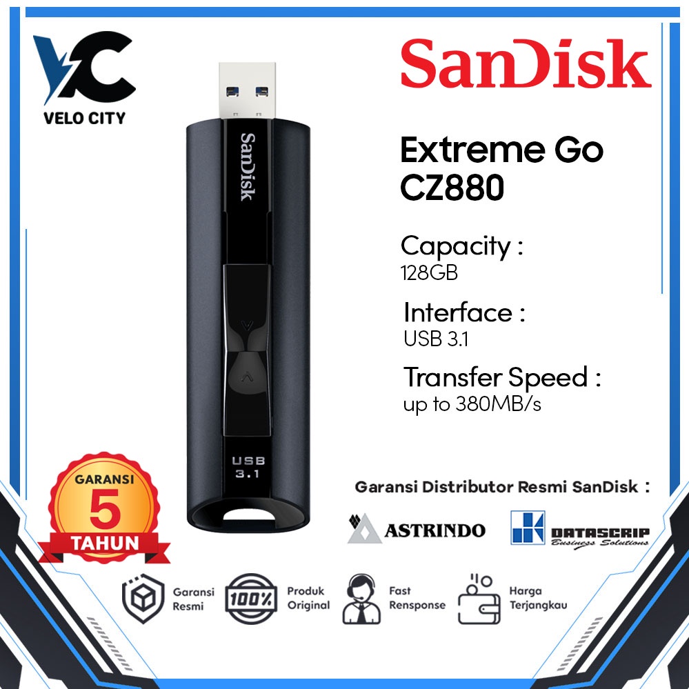 SANDISK 128GB  FLASHDISK EXTREME PRO 128GB USB 3.1 CZ880