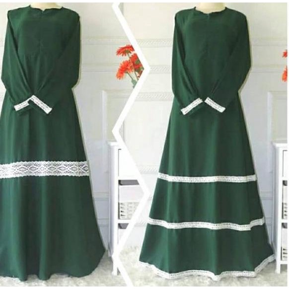 Harga Spesial.. GAMIS Renda 1 & Renda 3 °HIJAU BOTOL°