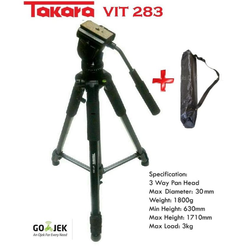 Hot Promo Tripod Takara Vit 283 Professional Photo Video Tripod Dslr Kamera .