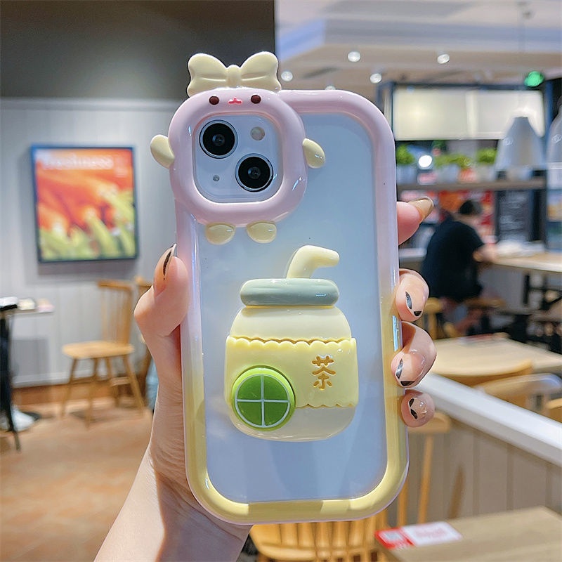 Case Transparan Dengan Holder Minuman Untuk iPhone 12 13 11 Pro Max X Xs Max Xr bbpm