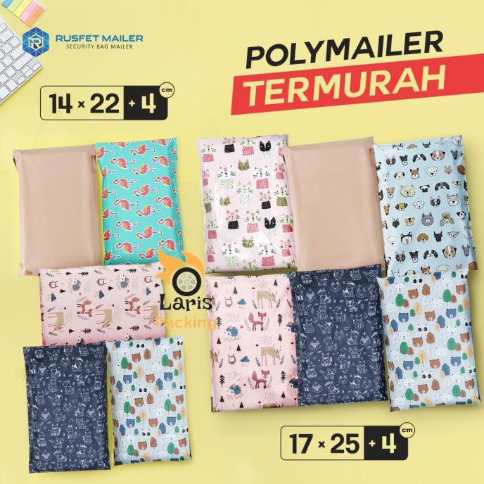 

BARU TERMURAH 17x25 Amplop Packing Plastik Polymailer Rusfet Premium - Pink