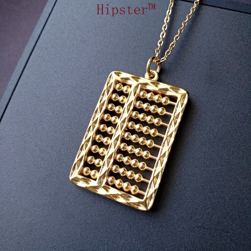 Best-Selling New Type 18K Golden Wishes Abacus Pendant Necklace