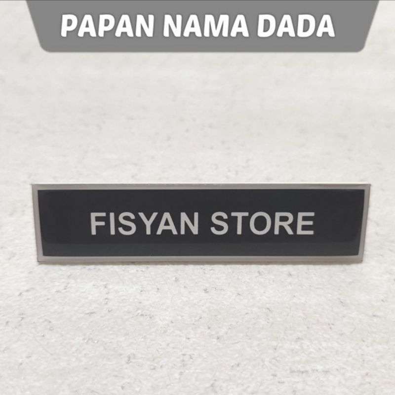 

Papan Nama PDH TNI/POLRI | Nametag Dada Hitam Doff List Putih Lapis Resin