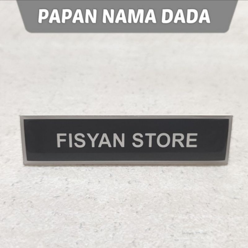 Papan Nama PDH TNI/POLRI | Nametag Dada Hitam Doff List Putih Lapis Resin