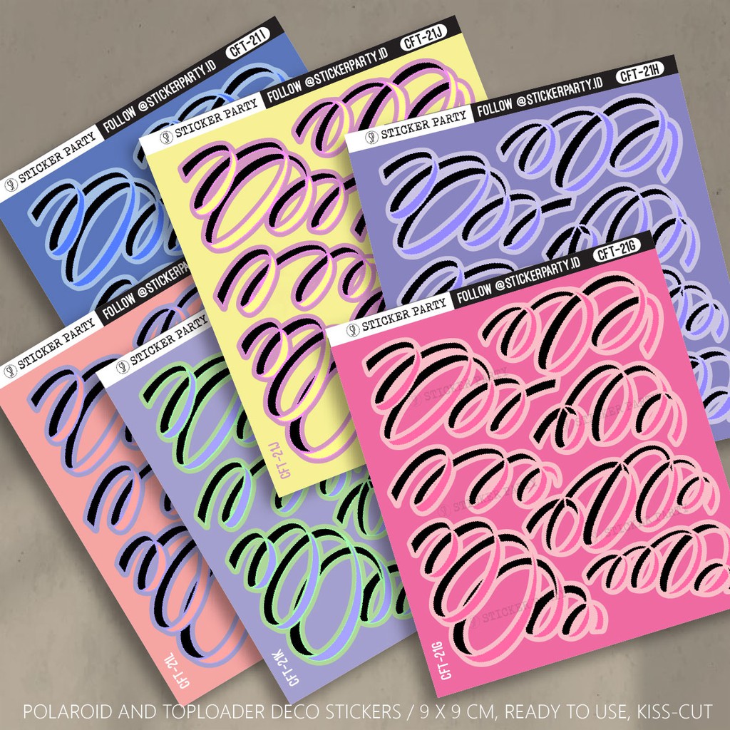 

Stiker Pita Melingkar Ribbon Loop Warna Dekorasi Foto Tahan Air Sticker Party CFT21