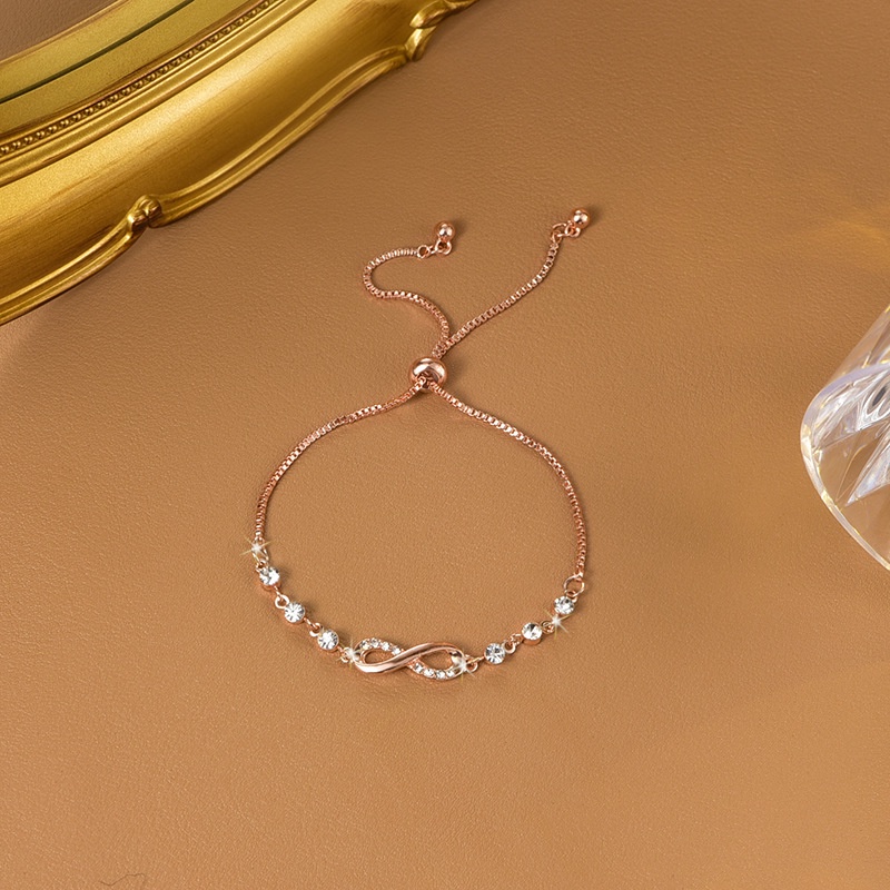 Infinite Gelang Tangan Rantai Aksen Infinity + Hati Untuk Perhiasan Wanita