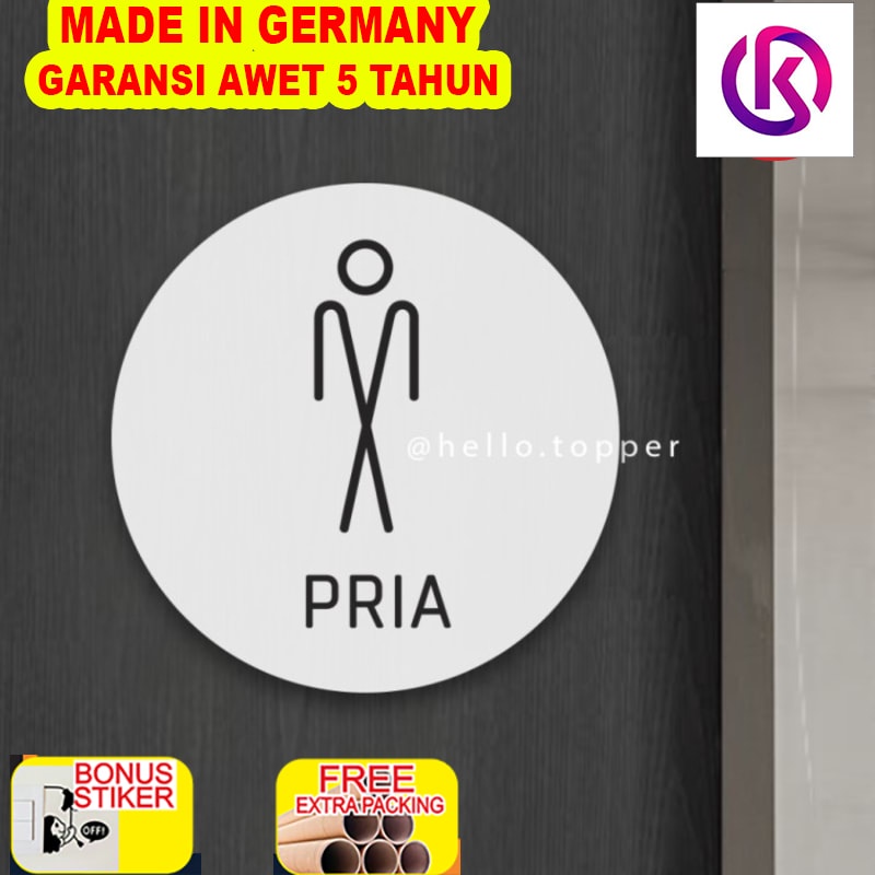 

Grosir Toilet Signage Akrilik Bulat - Pria| Sign WC | Restroom