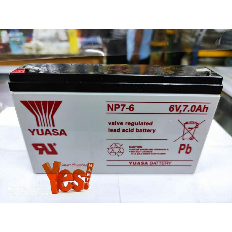 Yuasa Battery Aki Kering NP7-6 6Volt 7Ah