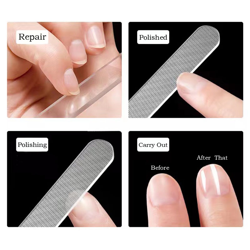 Pengkilap Kikir Kuku Kaca Nano Glass Nail File Manicure Nail Art Glowing/️ Alat Seni Kuku