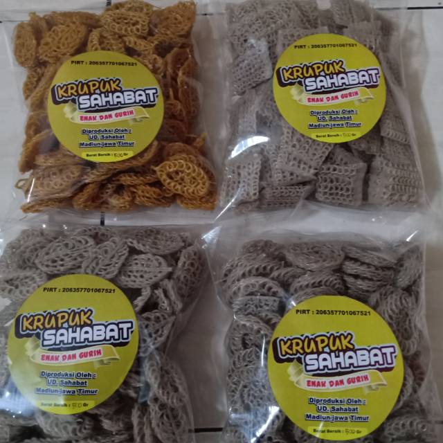 

Krupuk mentah/kerecek rasa bawang&udang gurih 500gr