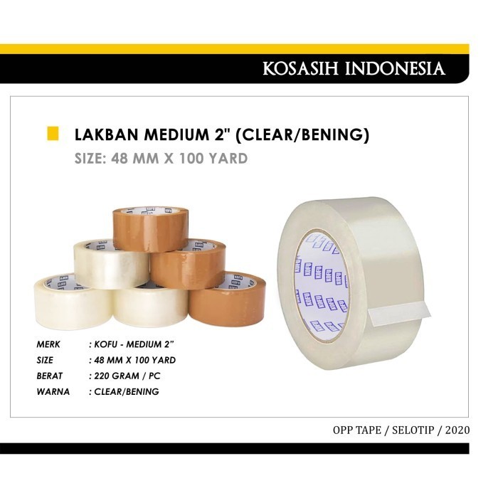 

LAKBAN MEDIUM 2 INCH 100 YARD (CLEAR / BENING)