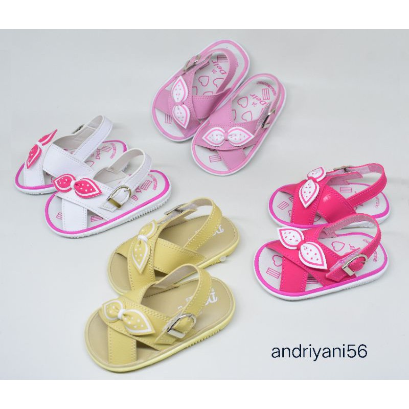 SP Sendal Anak Balita Cewek / Perempuan Bunyi Cit Cit Usia 1 2 Tahun Size Murah Lucu Perekat