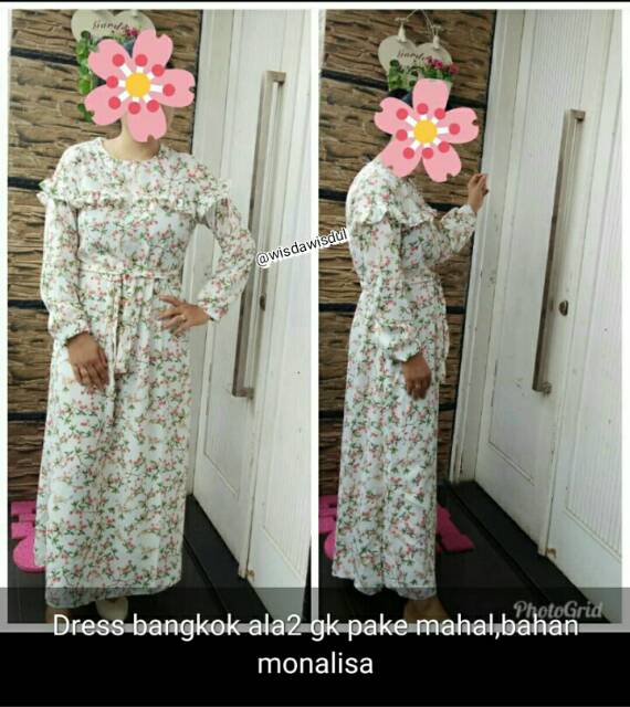 Gamis Bangkok Bahan Monalisa Lbh Tebal Dari Sifon Shopee Indonesia