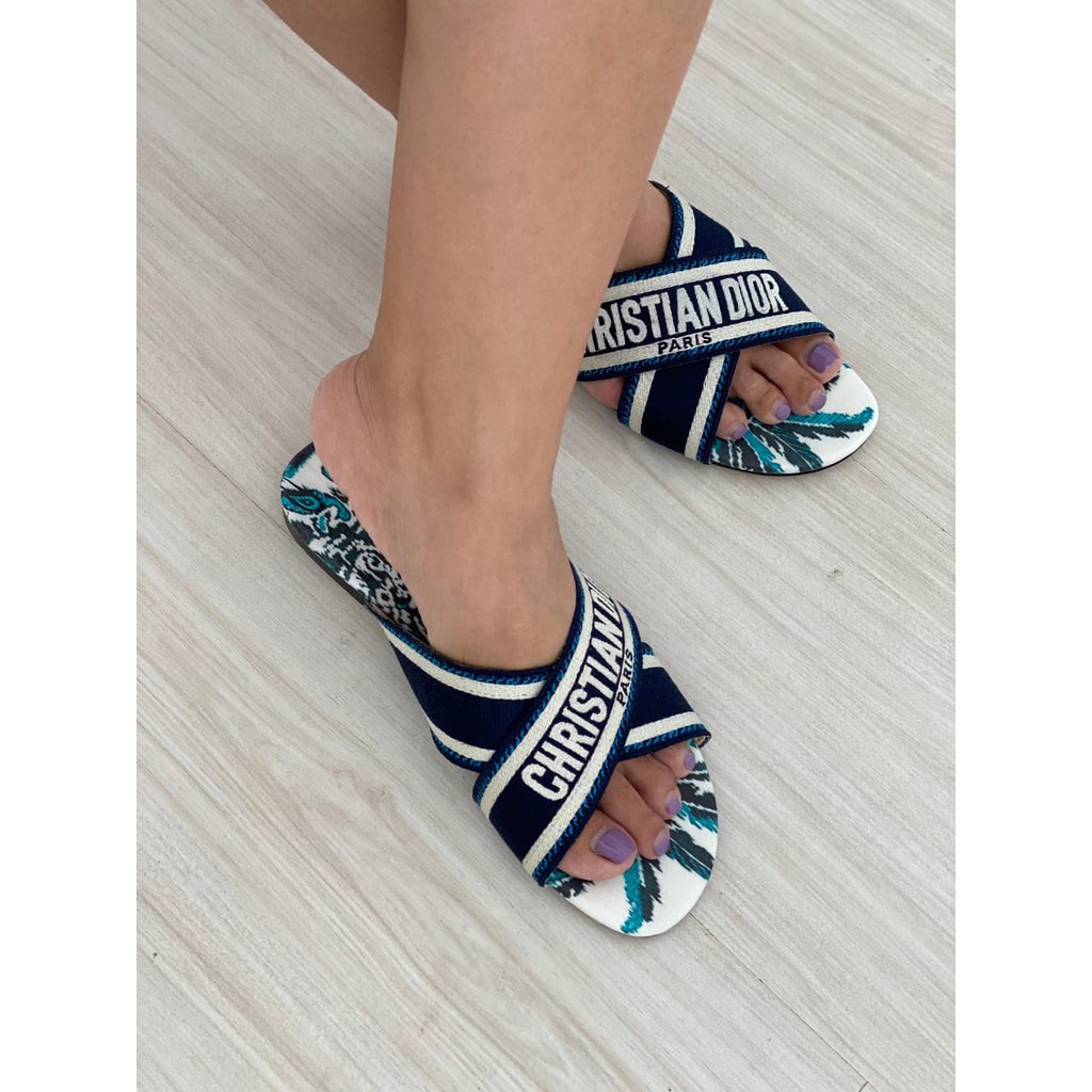 SANDAL WANITA DS013 COCONUT BLUE FLAT SANDALS PREMIUM IMPORT