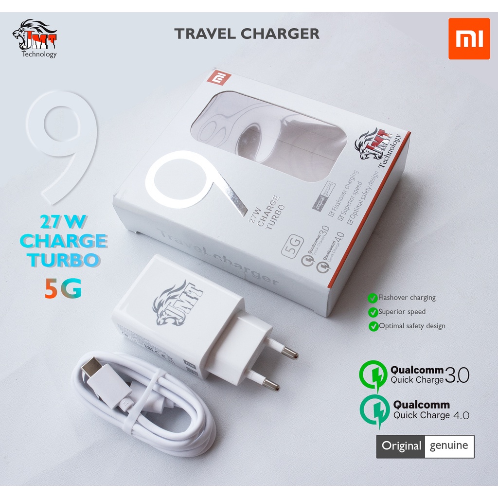 JMTech TC Travel Charger Mi 9 Super Turbo Flash Charger 5G