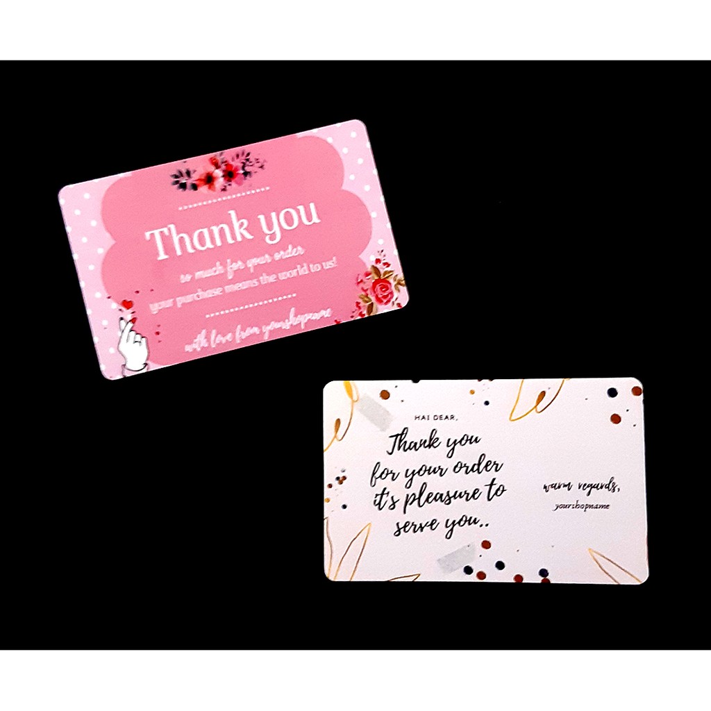 Thank You Card Custom Untuk Online Shop Kartu Ucapan Terima Kasih Greeting Card Shopee Indonesia