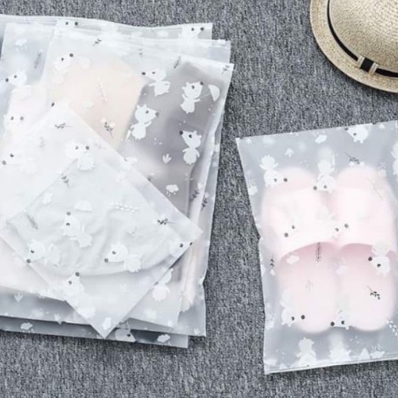 Tas Travel Organizer Plastik Penyimpanan Serbaguna / Zipper Lock Storage