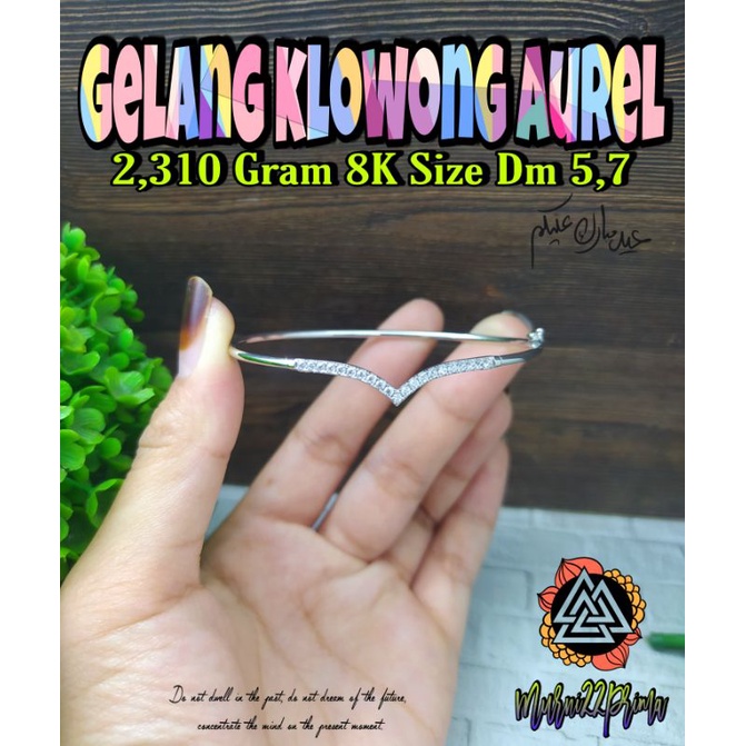 GELANG FASHION AUREL WHITE EMAS ASLI