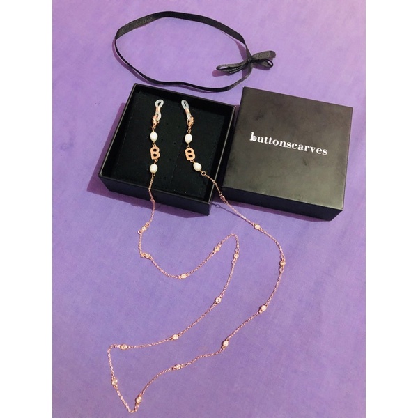 everything long chain buttonscarves - rosegold
