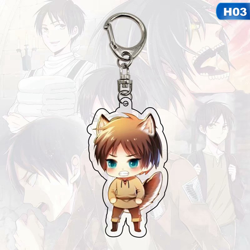 Gantungan Kunci Anime Attack On Titan Dengan 5 Figur Chibi