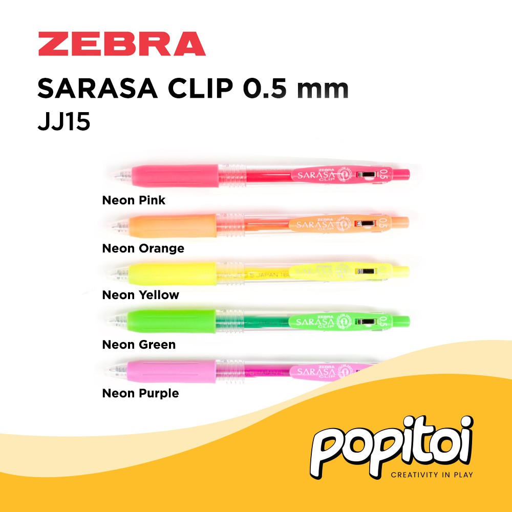 ZEBRA Sarasa Clip Penna A Sfera In Gel 0,5 Mm – Verde – Modello JJ15