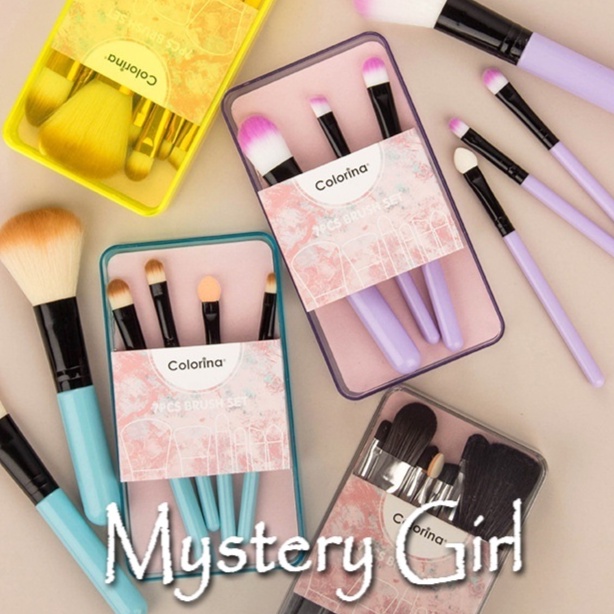 Mysterygirl - [Grosir] Kuas Makeup Colorina Brushset brush on koas Makeup Set Make Up Brush 7 IN 1 Box Kuas Set Import