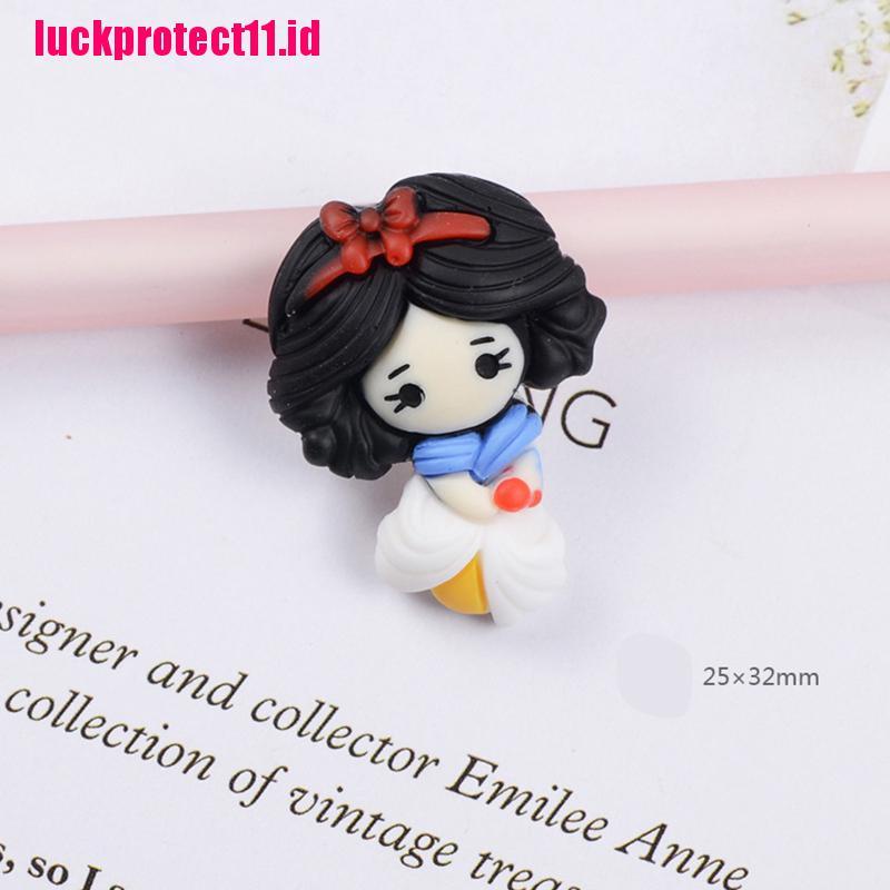 (LUCK) 10pcs Hiasan Kartun Princess Lucu DIY Bahan Resin Dengan 7 Model