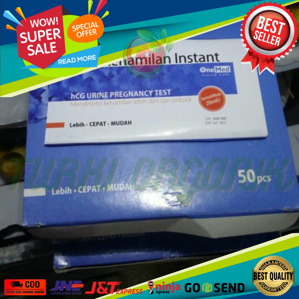 TEST PACK HAMIL ONEMED / TESPEK ONEMED / TES HAMIL / TESPEK ONEMED / TES KEHAMILAN MURAH / JUAL 1 BOX / 50 STRIP ONEMED TES HCG HAMIL