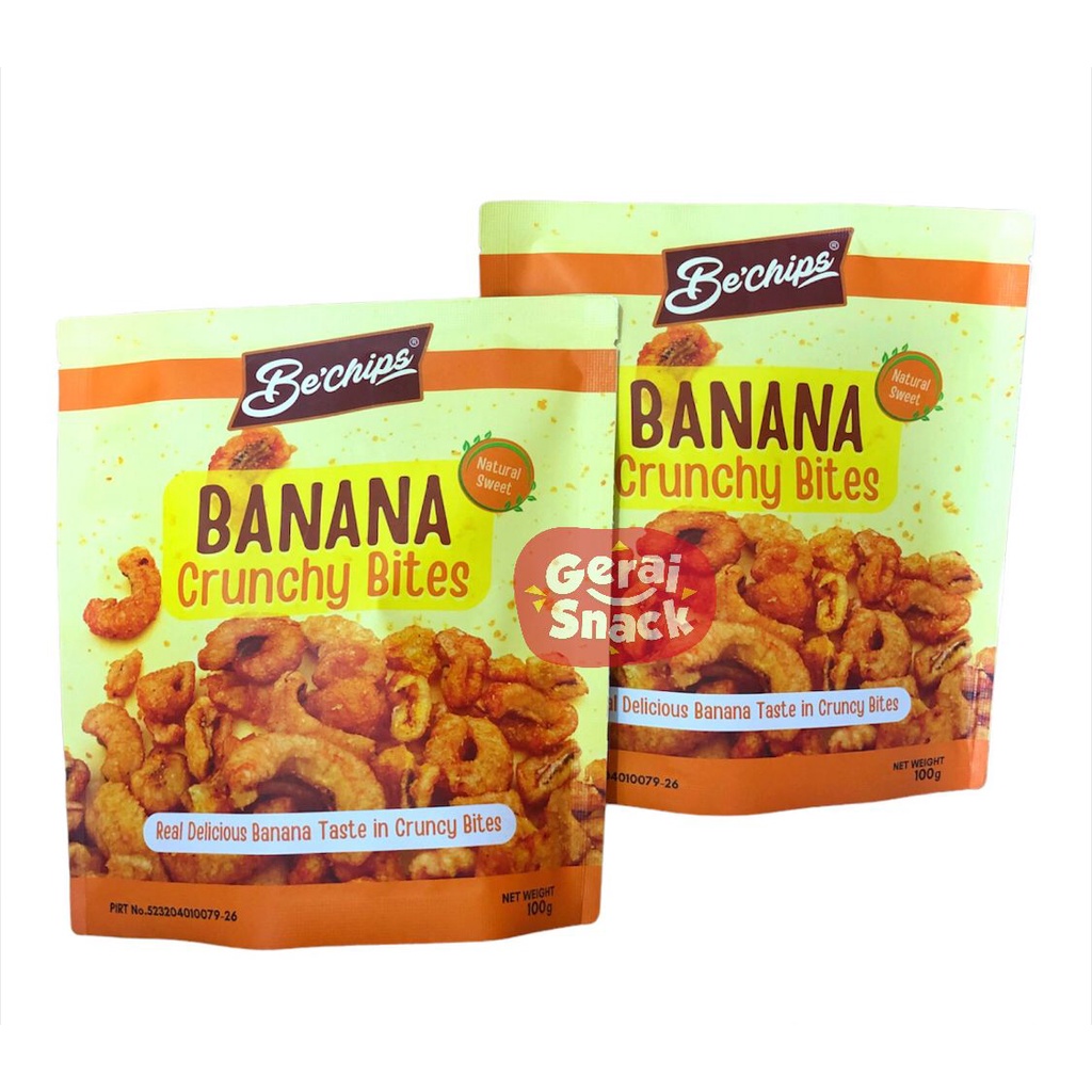 Be'Chips - Rambak Pisang Banana Crunchy Bites Natural Sweet &amp; Gluten Free 100 g