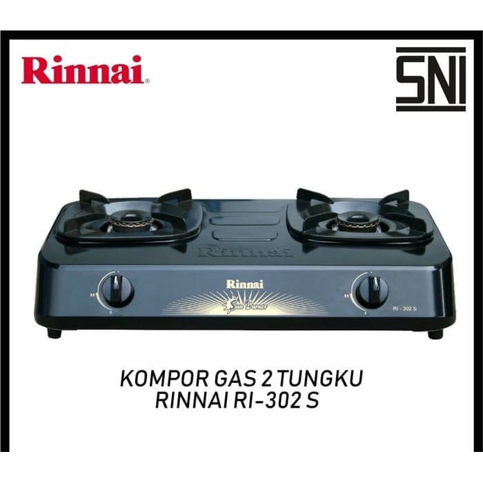 Rinnai Kompor Gas 2 Tungku RI302S si api biru original