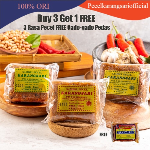 

Karangsari- Hemat 3 Pecel Semua Rasa, Free 1 Bumbu Gado-gado Pedas