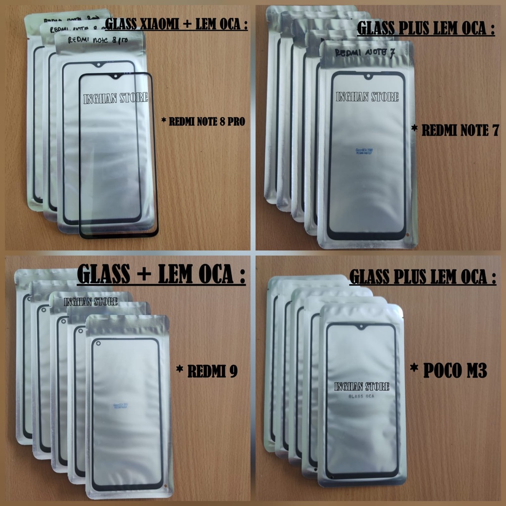 Glass Lcd kaca lcd layar lcd plus lem oca xiaomi Redmi all type