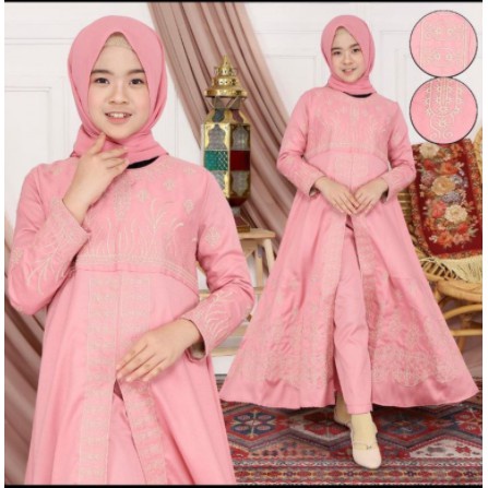 SETELAN BORDIR INDIA ANAK REMAJA TANGGUNG MUSLIM TERBARU 2021 SET TANARI KEKINIAN USIA 13-15 TAHUN