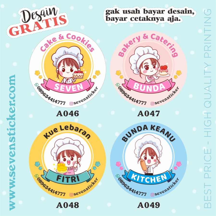 

Stiker Label Kue/Kitchen/Slime/Clothing - Murah Berkualitas