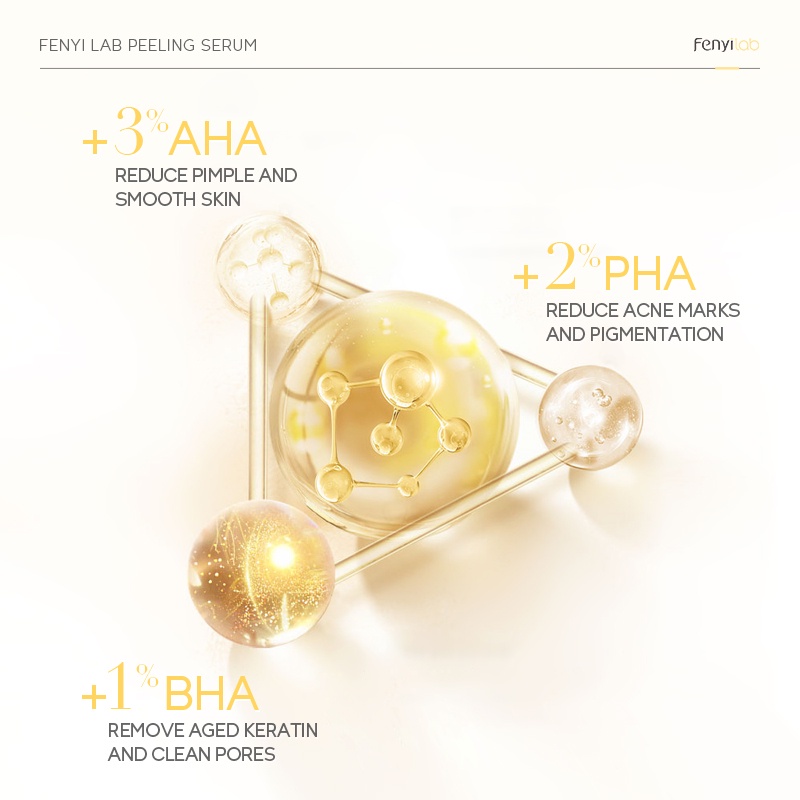 Fenyi Lab Peeling Serum 3% AHA BHA Niacinamide Essence Menghilangkan Jerawat Mengecilkan Pori-pori 17ml