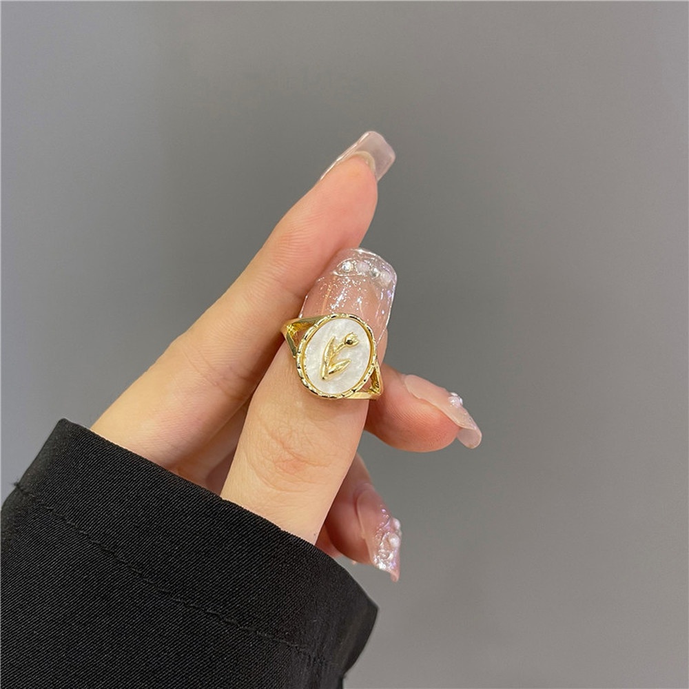 Vintage Acrylic Inlaid Tulip Flower Rings Female Index Finger Ring Ring Korea Sexy Girl Jewelry