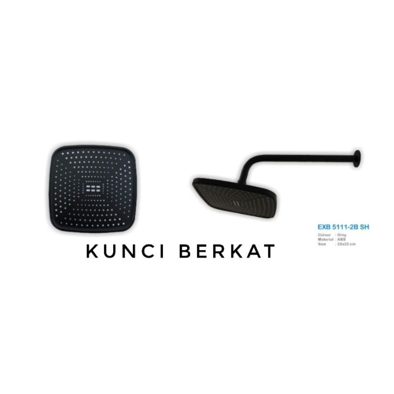 Wall Shower Hitam Kotak1/Shower Head Black/Sower Mandi Air Hujan/Atas