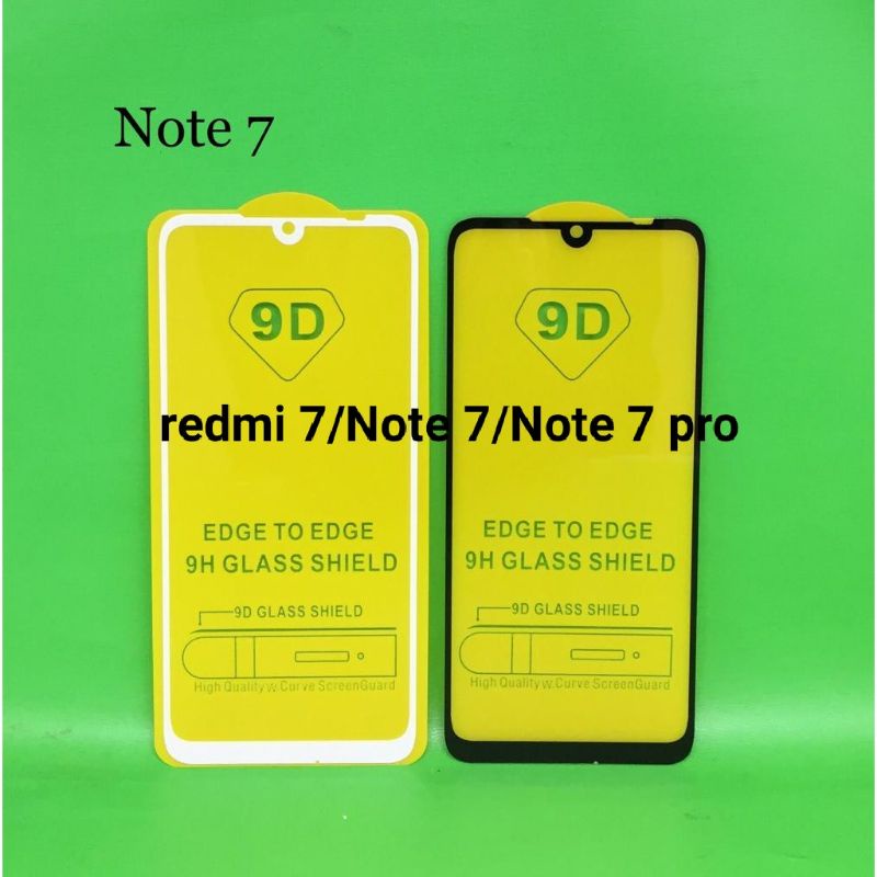 tempered glass full lapis hitam type Hp redmi 7/ not 7/Not 7 pro