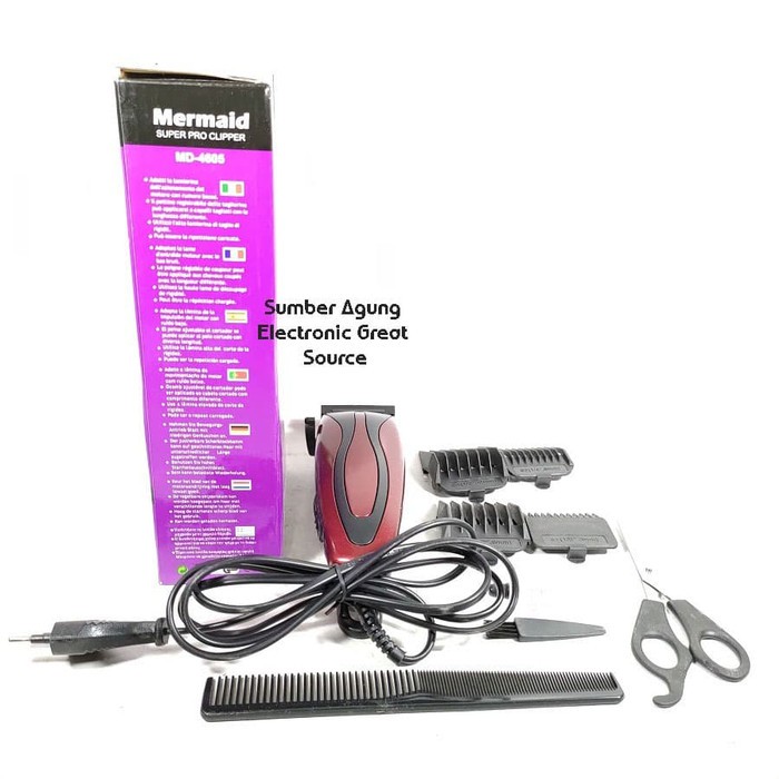 Super Pro Clipper Mermaid MD4605 Alat Cukur Rambut Hair Cliper Listrik