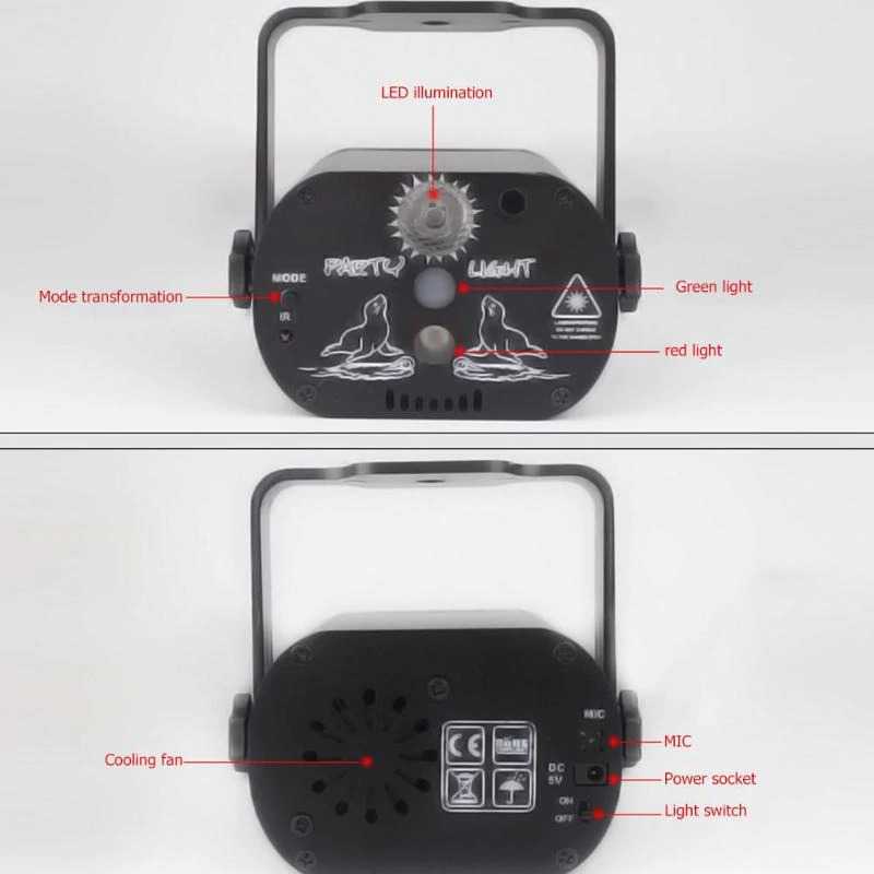 Proyektor Laser LED USB Recharge 60 Patterns M-RGB-61