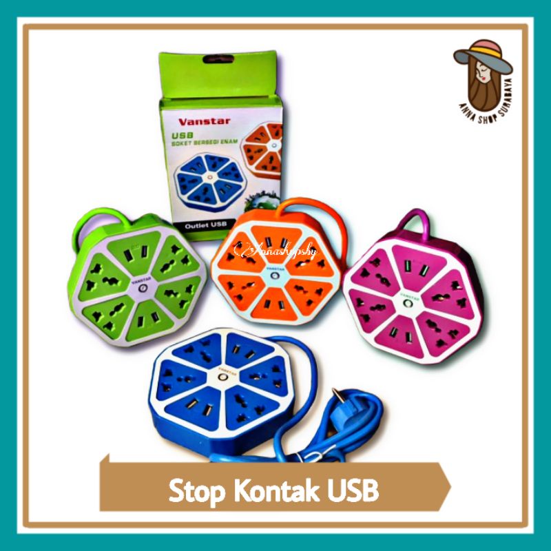 Stop Kontak Usb Hexagon Socket I Usb Colokan Listrik