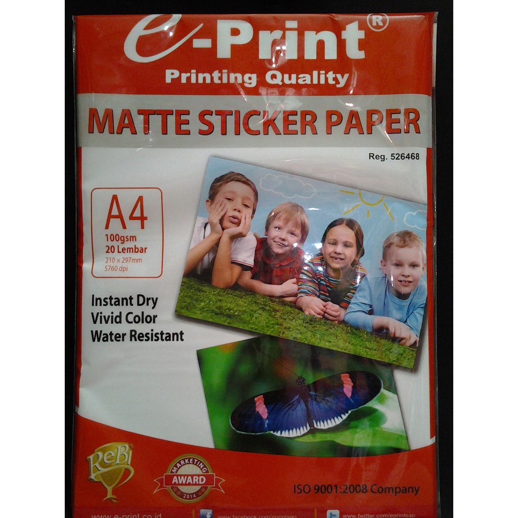 

Stiker matte 100 gr e-print A4