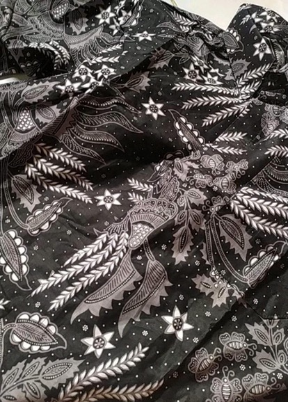 Batik Couple Keluarga Sania Ruffle Ori Ndoro Jowi Dnt Motif Manggar Abu