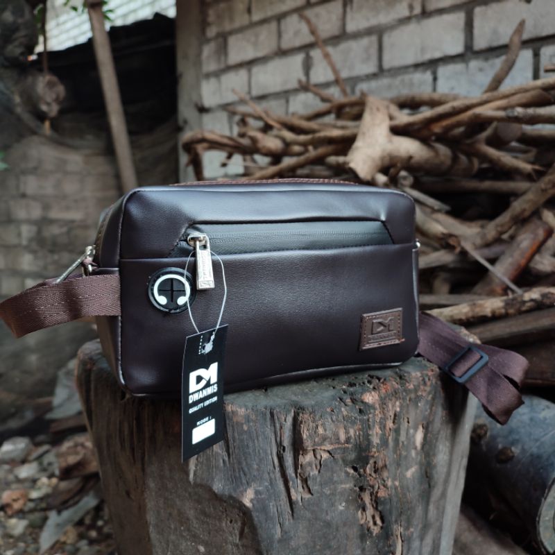 Hand Bag Pria Original DM30 | Dompet Tangan Kulit Sintetis Spesial Coklat | Coluth Best Model 2023