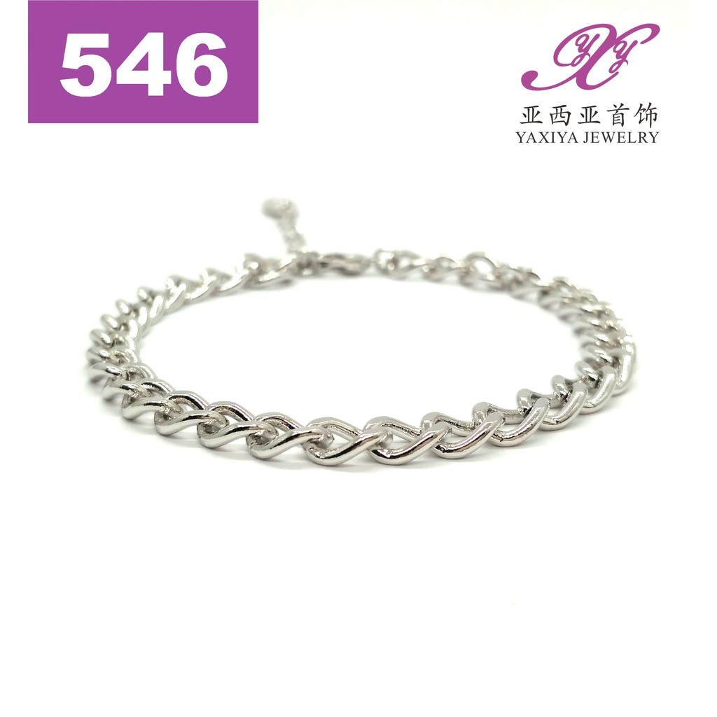 jual Gelang rantai emas putih perhiasan imitasi 18k Yaxiya 546 Termurah yj