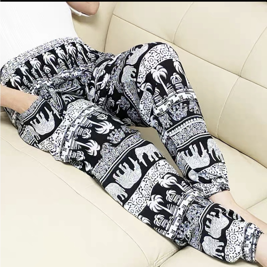 Celana Panjang Jogger Wanita Motif Gajah