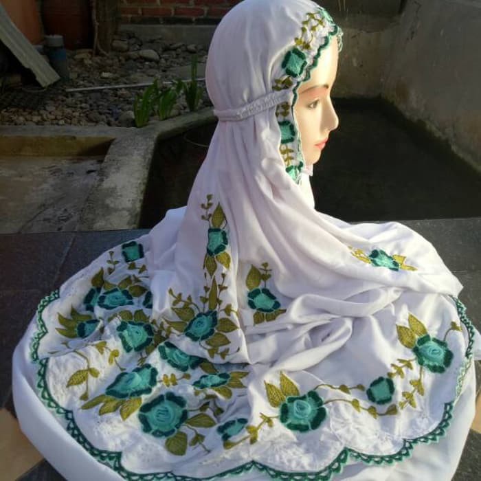 Mukena lajuran polino bordir timbul yasmin